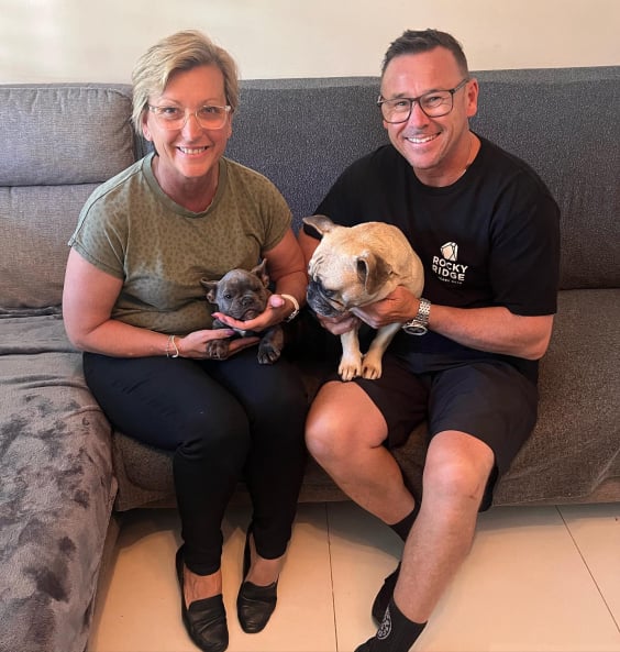 my uncle Jona and wife with doggie Maz